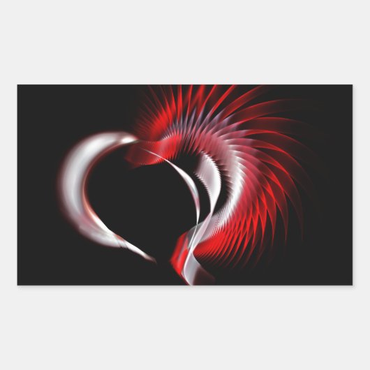 Metallherz Rechteckiger Aufkleber (Vorderseite)