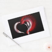 Metallherz Rechteckiger Aufkleber (Umschlag)