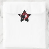 Metallherz Stern-Aufkleber (Tasche)