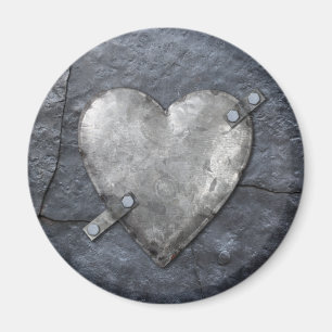 Metallherz weggelaufen an Metall Magnet