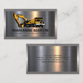 Metallhintergrund | Baufahrzeuge Visitenkarte (Vorne/Hinten)