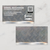 Metallhintergrund | Hammersäge | QR-Code Visitenkarte (Vorne/Hinten)