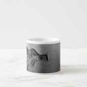 Metallhintergrund mit mechanischem Schaden Espressotasse (Vorderseite)