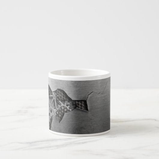 Metallhintergrund mit mechanischem Schaden Espressotasse (Vorderseite)