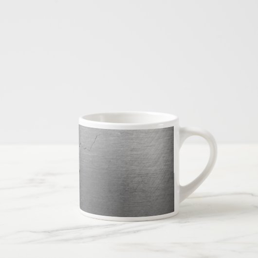 Metallhintergrund mit mechanischem Schaden Espressotasse (Rechts)