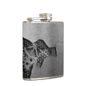 Metallhintergrund mit mechanischem Schaden Flachmann (Rechts)