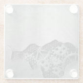 Metallhintergrund mit mechanischem Schaden Glasuntersetzer (Rückseite)