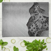 Metallhintergrund mit mechanischem Schaden Küchentuch (Gefaltet)