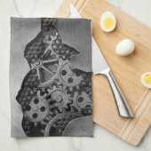 Metallhintergrund mit mechanischem Schaden Küchentuch (Viertel Falte)