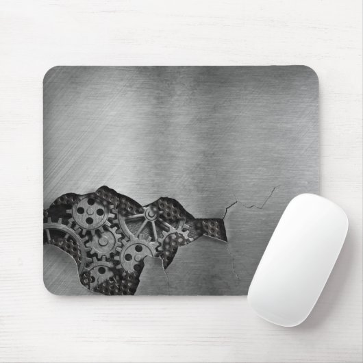 Metallhintergrund mit mechanischem Schaden Mousepad (Mit Mouse)