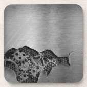 Metallhintergrund mit mechanischem Schaden Untersetzer (Vorderseite)