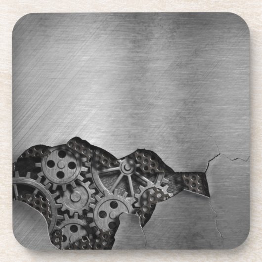 Metallhintergrund mit mechanischem Schaden Untersetzer (Vorderseite)