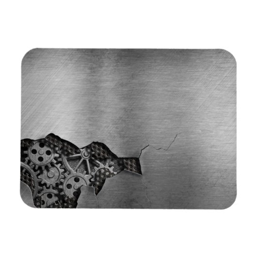 Metallhintergrund mit mechanischer Beschädigung Magnet (Horizontal)