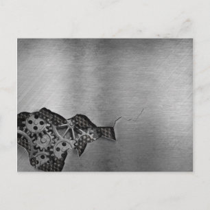 Metallhintergrund mit mechanischer Beschädigung Postkarte