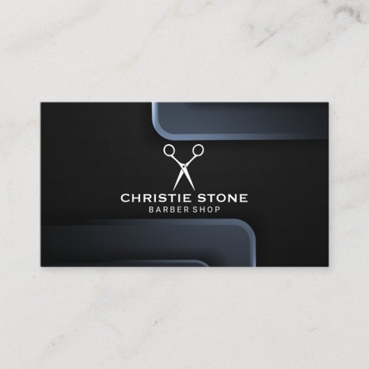 Metallhintergrund | Schere Visitenkarte (Vorderseite)