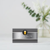 Metallhintergrundbiersymbol Visitenkarte (Stehend Vorderseite)