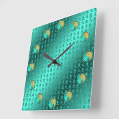 Metallhund Quadratische Wanduhr (Winkel)