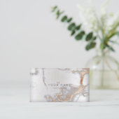 Metalli Rose Gold Kupfer Marmor Ernennung Silber Terminkarte (Stehend Vorderseite)