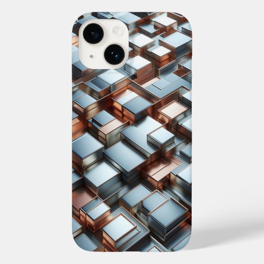 Metallic 3D Block Phone Case - Industrial Silver  (Rückseite)