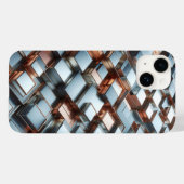 Metallic 3D Block Phone Case - Industrial Silver  (Rückseite (Horizontal))