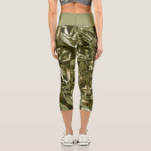 Metallic Abstract 101 Bronze Capri Leggings (Rückseite)