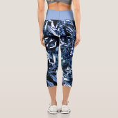 Metallic Abstract 101 Deep Navy Capri Leggings (Rückseite)