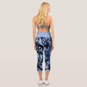 Metallic Abstract 101 Deep Navy Capri Leggings (Rückseite)