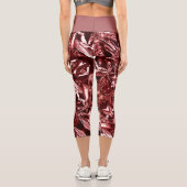 Metallic Abstract 101 Deep Pink Capri Leggings (Rückseite)