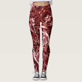 Metallic Abstract 101 Deep Pink Leggings (Vorderseite)
