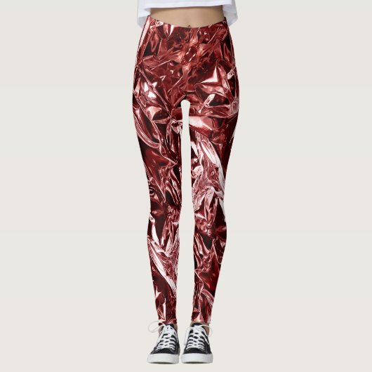 Metallic Abstract 101 Deep Pink Leggings (Vorderseite)