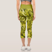 Metallic Abstract 101 Deep Teal  Capri Leggings (Rückseite)