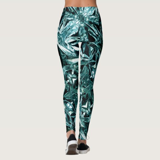 Metallic Abstract 101 Deep Teal Leggings (Rückseite)