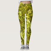 Metallic Abstract 101 Lime Green Leggings (Vorderseite)