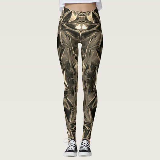 Metallic Abstract 101 Sepia Leggings (Vorderseite)