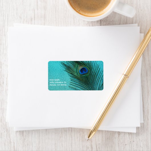 Metallic Aqua Adressaufkleber (Insitu)