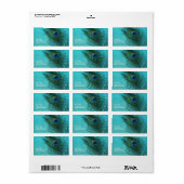 Metallic Aqua Adressaufkleber (Vorne)