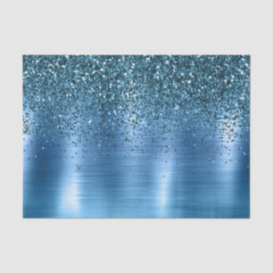 Metallic Aqua Blue Sparkle Glitzer Seidenpapier