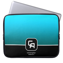 Metallic Aqua Monogram Laptopschutzhülle