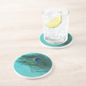 Metallic Aqua Sandstein Untersetzer (Seite)