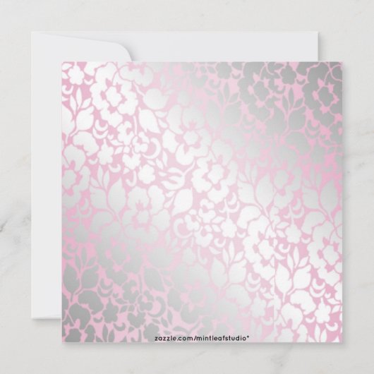 Metallic Baby Pink Ankündigung Datum freihalten (Rückseite)