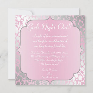 Metallic Baby Pink Girls Night Out Einladung