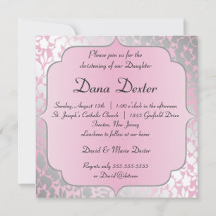Metallic Baby Pink Taufe Einladung