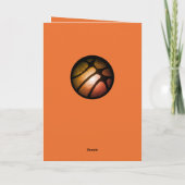 Metallic Basketball Happy Birthday Foto Karte (Rückseite)