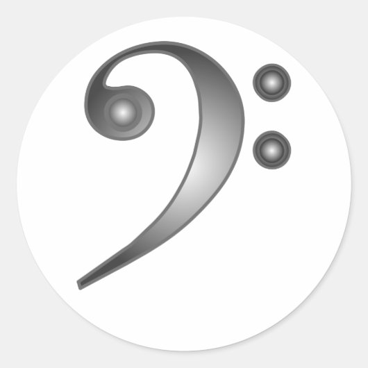 Metallic Bass Clef Runder Aufkleber (Vorderseite)