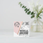 Metallic Beauty | QR-Code | Rosa | Marmor Quadratische Visitenkarte (Stehend Vorderseite)
