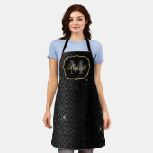 Metallic Black & Glitzer Glam Art Deco Schürze (Getragen)