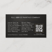 Metallic Black Gold Painter Painting QR Code Visitenkarte (Rückseite)