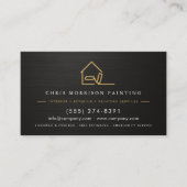Metallic Black Gold Painter Painting QR Code Visitenkarte (Vorderseite)