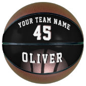 Metallic Black Player Team Name Number Basketball (Vorderseite)