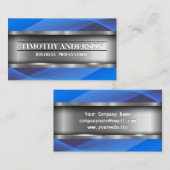 Metallic | Blaue Waves Visitenkarte (Vorne/Hinten)